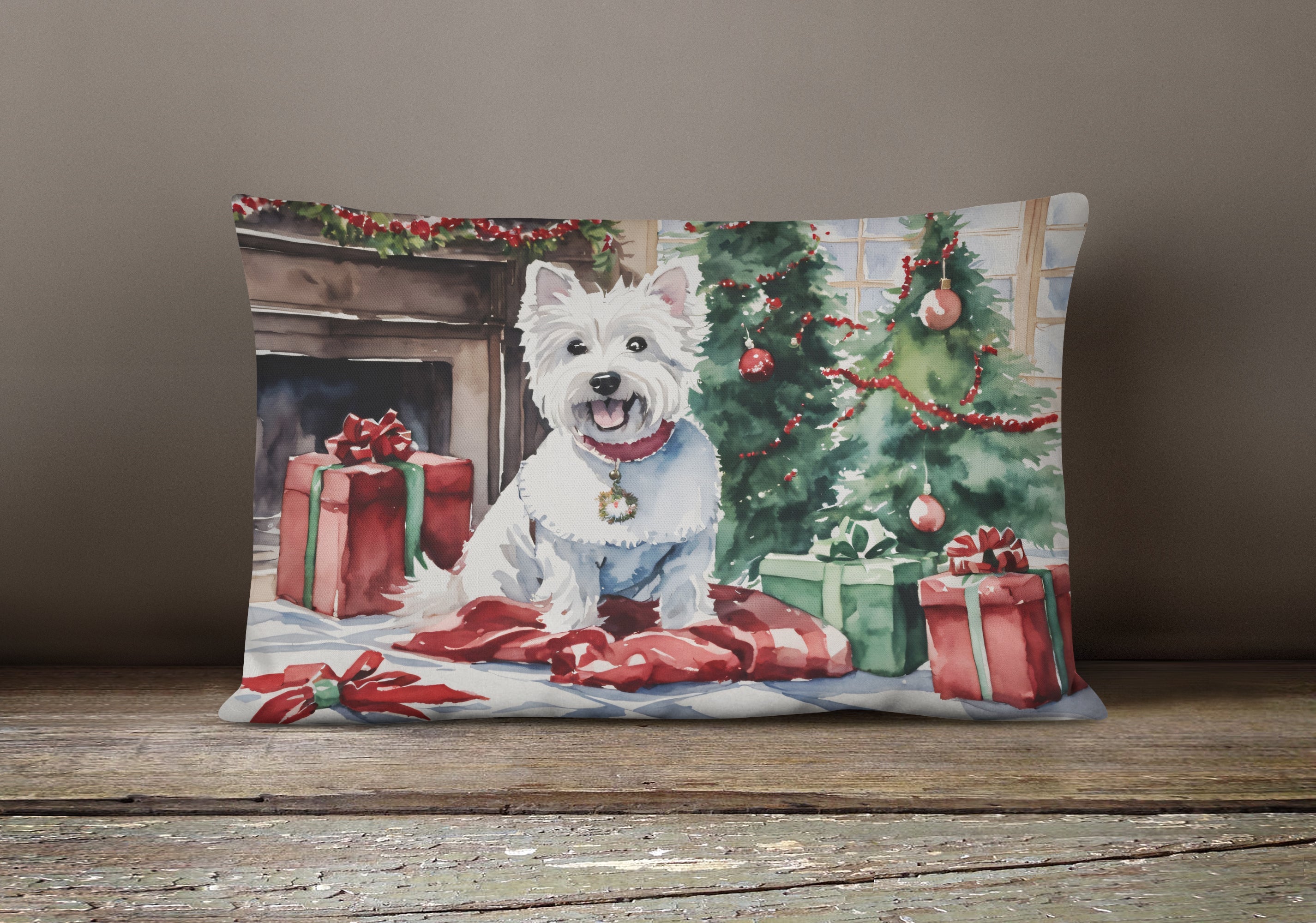 Westie Christmas Throw Pillow