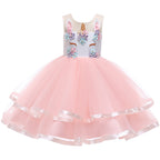 Girls' Christmas Unicorn Princess Dress