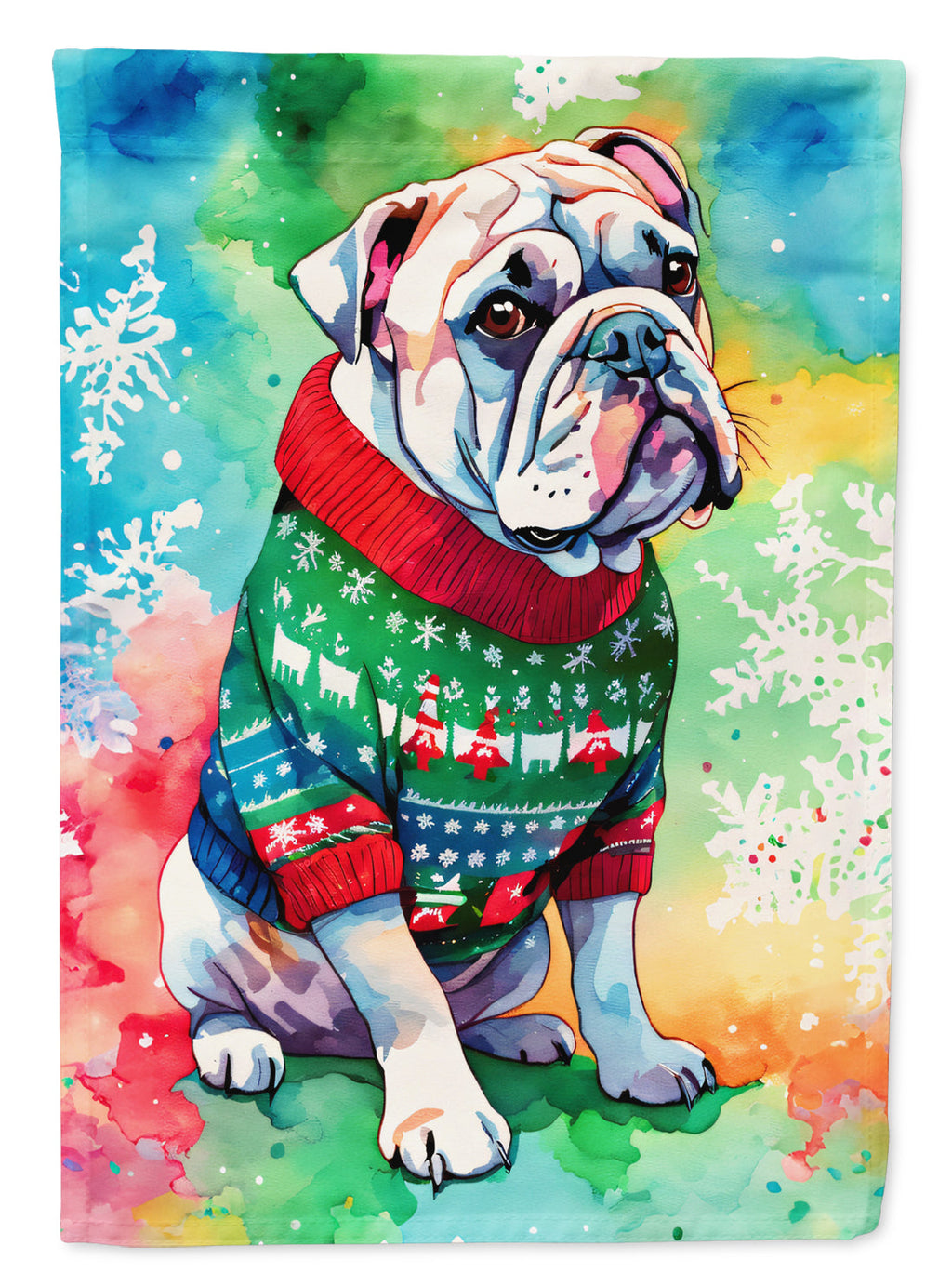 English Bulldog Christmas Garden Flag