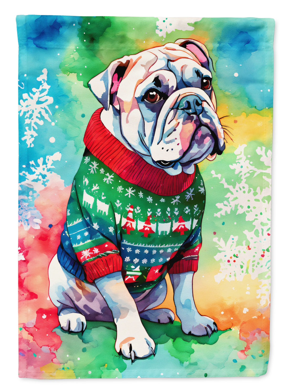 English Bulldog Christmas Garden Flag