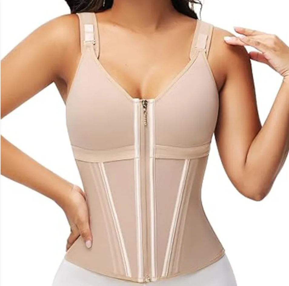Mesh Waist Slimming Three-Breasted Corset