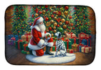 Dalmatian and Santa Claus Dish Drying Mat