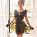 Lingerie Wedding Dress Sexy Nightgown with Sheer Back