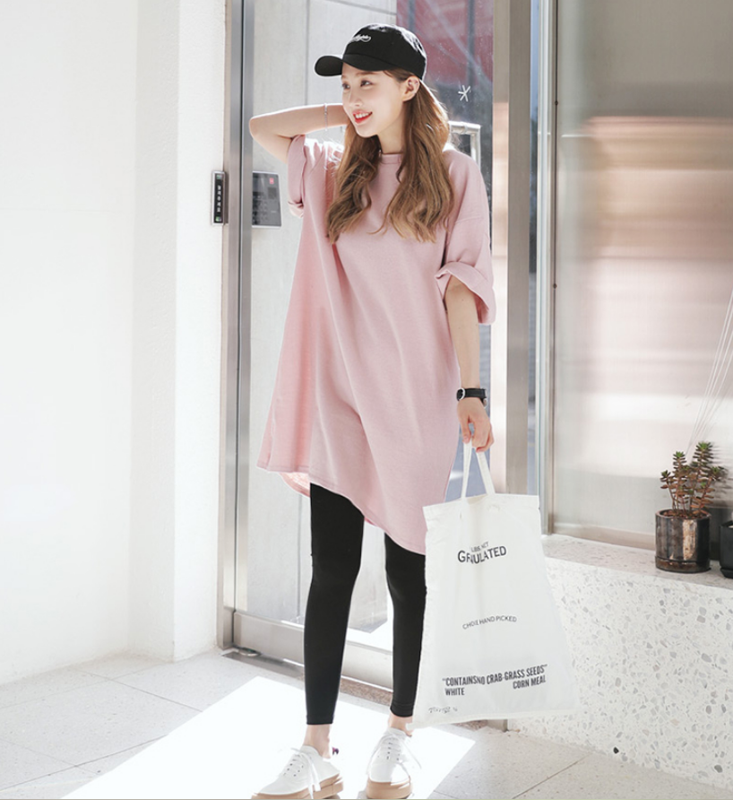 Casual Loose Maxi Dress with Short Sleeves