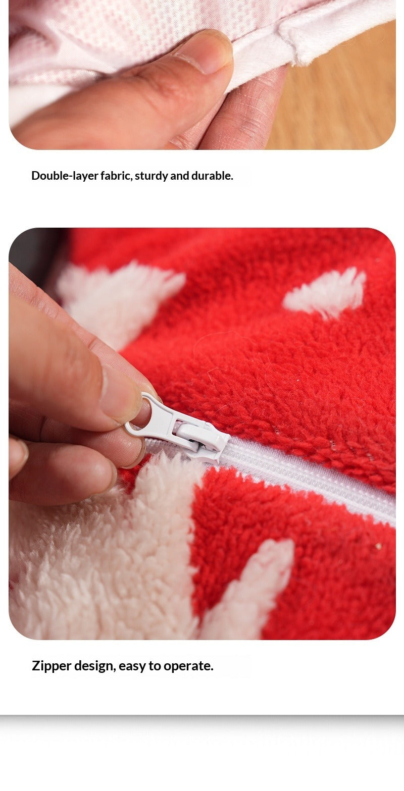 Christmas Tree Cat Tunnel Flannel Pet Bed
