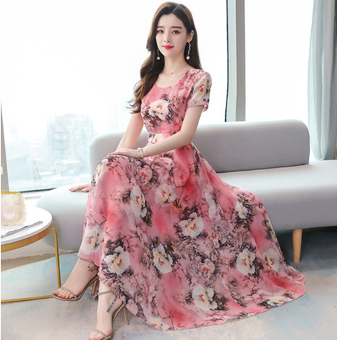 Korean Style Printed Summer Dress for Women