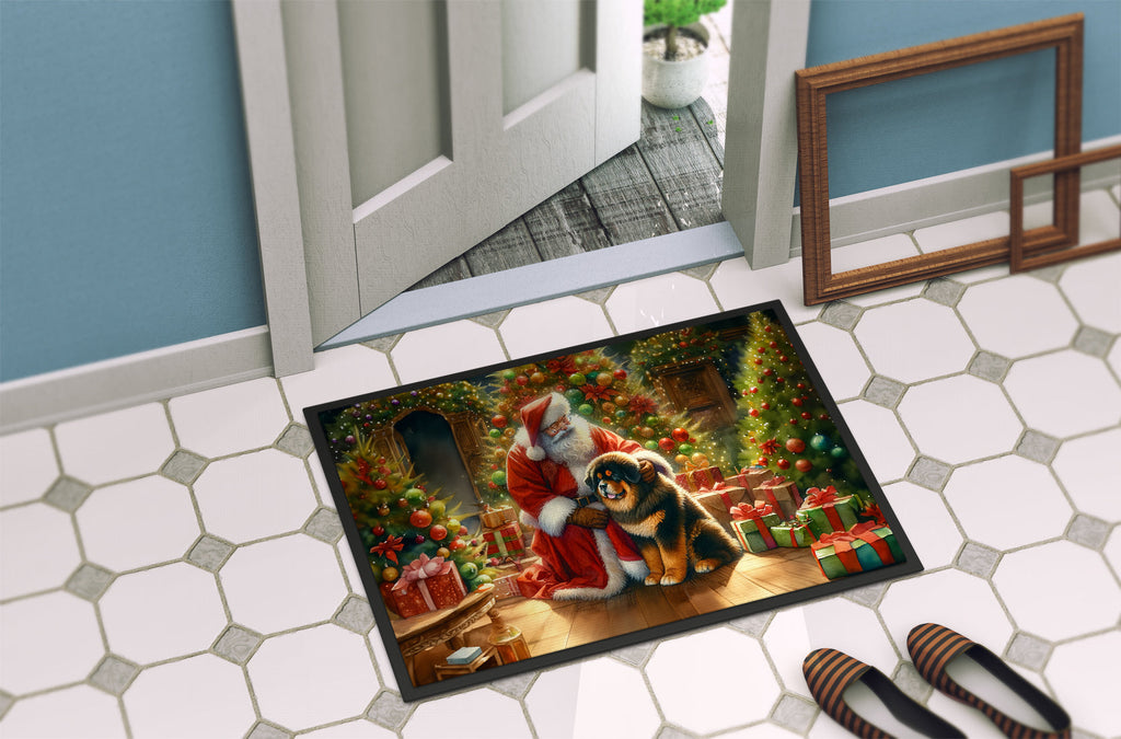 Tibetan Mastiff and Santa Claus Doormat