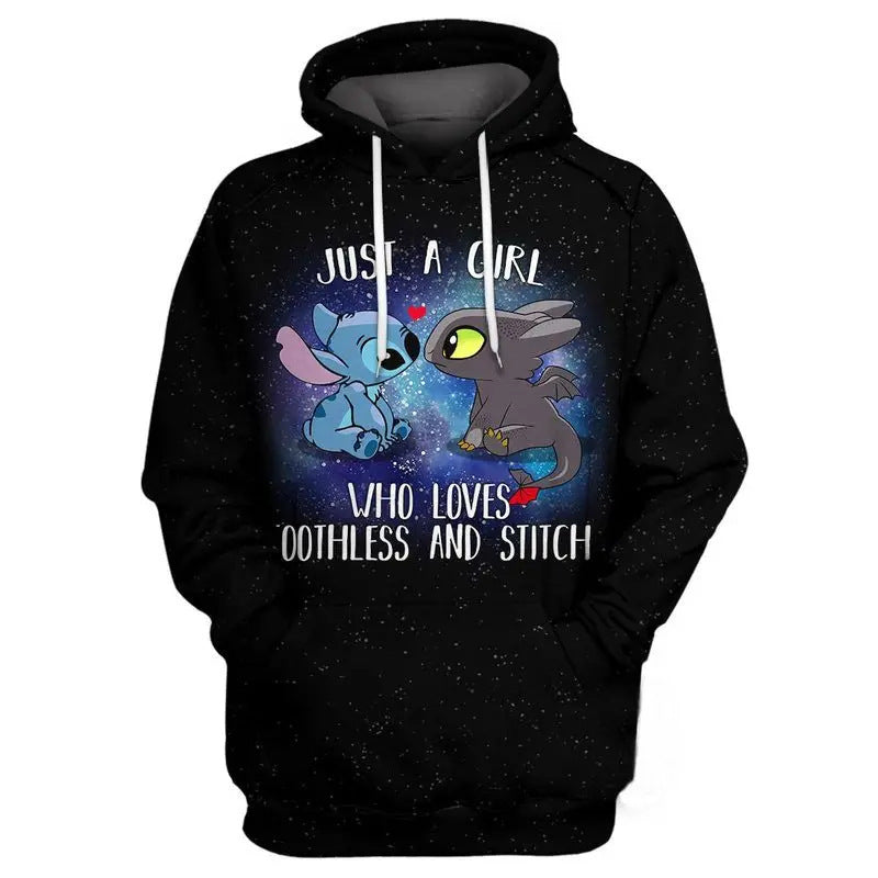 Korean Long Sleeve Loose Hoodie with Elephant Print | Streetwear
