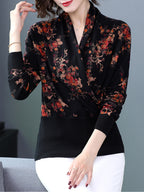 Chinese Style Autumn Print Pullover Sweater for Women | Streetwear