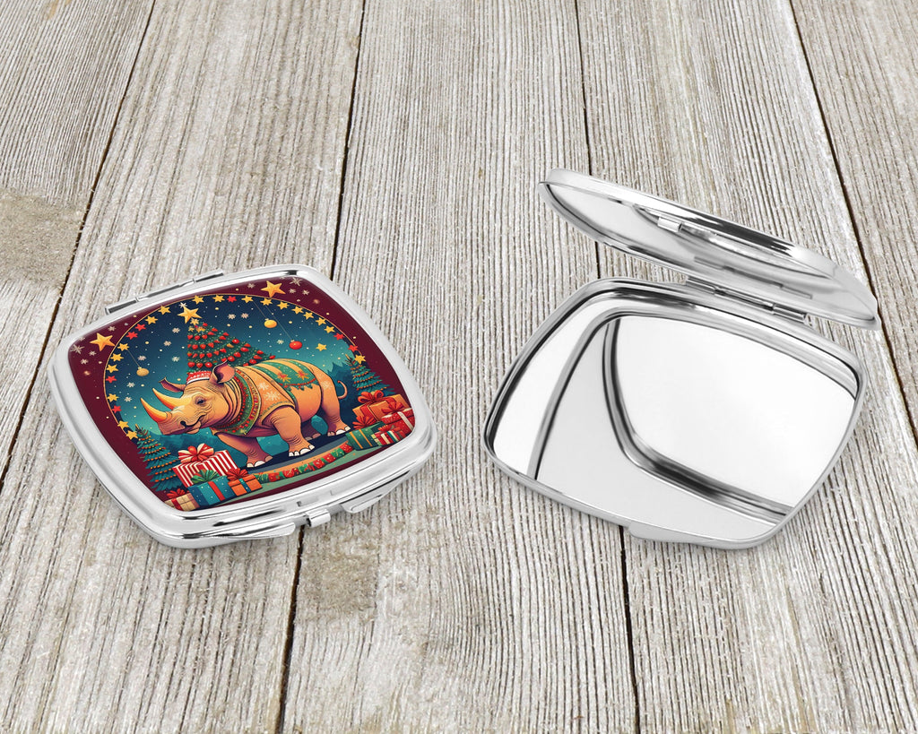 Rhinoceros Christmas Compact Mirror