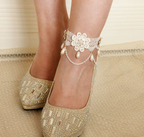 White Floral Bridal Bridesmaid Dress Accessory Anklet