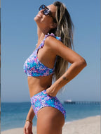 New Women's Fashion Two-Piece Swimwear with Ruffles