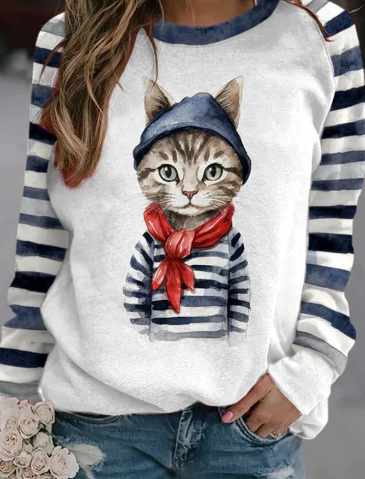 Printed Crew Neck Sweatshirt for Women | Streetwear