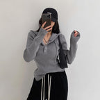 Slim Pullover Hooded Sweater for Women | Streetwear