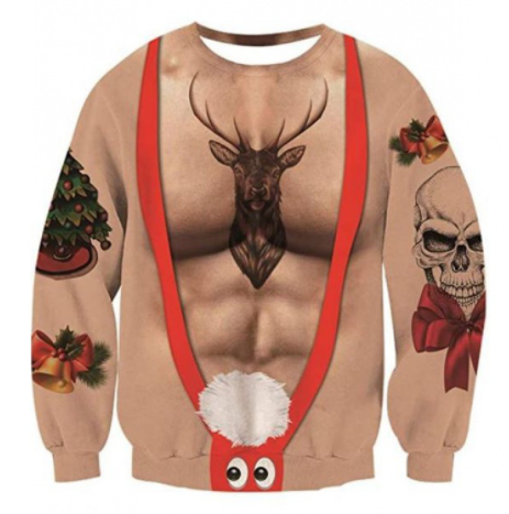 3D Christmas Sweatshirt with Fun Print for Couples | Streetwear