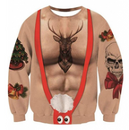 3D Christmas Sweatshirt with Fun Print for Couples | Streetwear