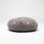Polka Dot Wool Beret Hat for Women and Girls | Embroidered Cap