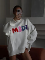 Vintage Oversized Women's Sweater - Classic O-Neck Knit