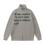 American Vintage Letter Print Knitwear Jacket