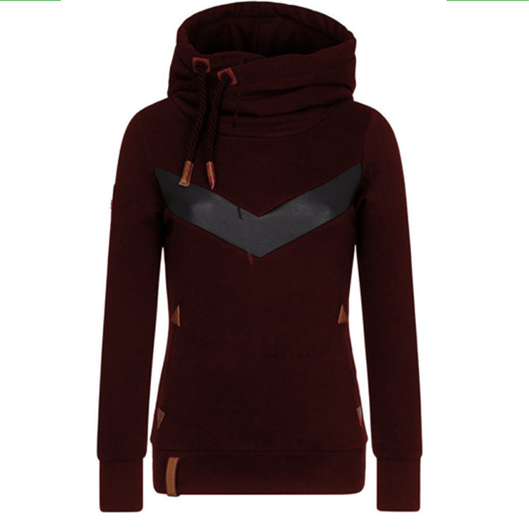 Women's Long-sleeved Hooded Stitching Sweater