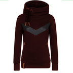 Women's Long-sleeved Hooded Stitching Sweater