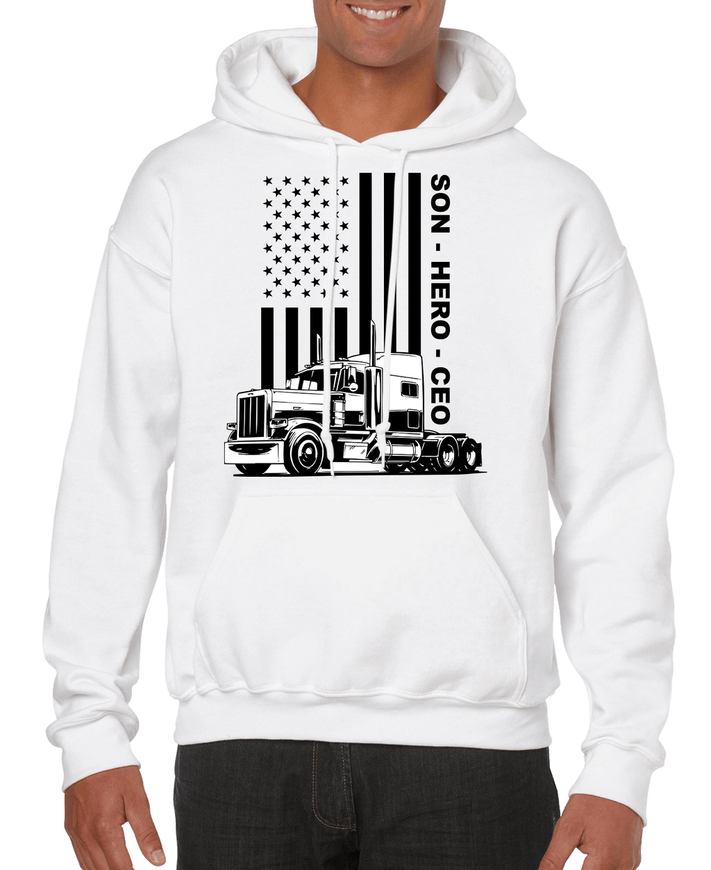 USA Trucker, Son, Hero, CEO Men’s Hoodie | Streetwear