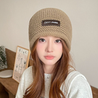 Women's Letter Wool Knitted Sleeve Cap | Embroidered Cap