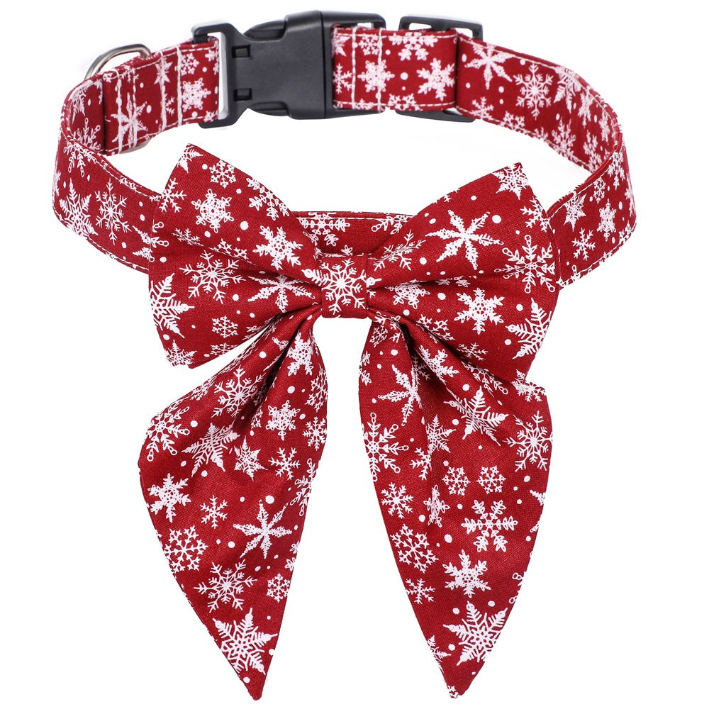 Christmas British Style Dog Collar with Bow Tie