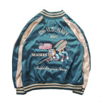 Harajuku Lovers Reversible Bees Embroidery Bomber Jacket