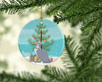 American Polydactyl Cat Christmas Ceramic Ornament
