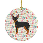 Prague Ratter Merry Christmas Ceramic Ornament