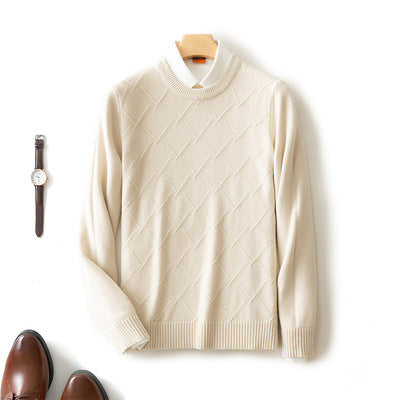 Men's Thick Loose Cashmere Round Neck Pullover Sweater | Streetwear