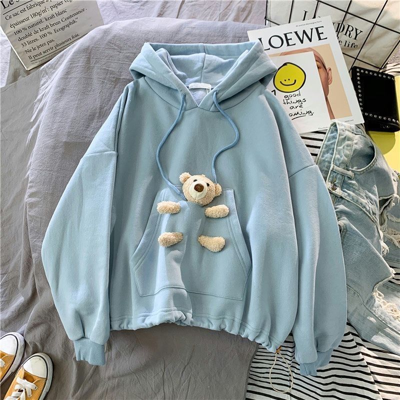 Kawaii Bear Ears Hoodie for Girls - Japanese Style | Streetwear