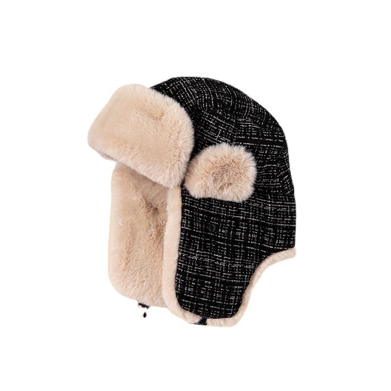 Winter Women's Thermal Cotton Hat for Ear and Wind Protection | Embroidered Cap