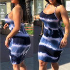 Women's Halter Tie-Dye Dress for Festivals and Dating