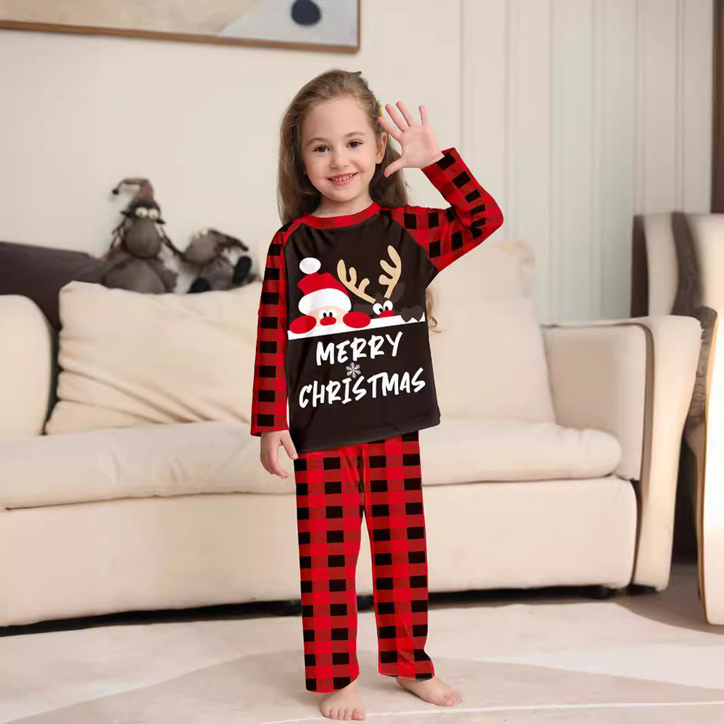 Cute Letter Print Christmas Family Pajama Set