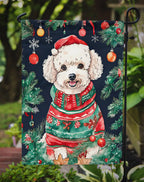 Poodle Christmas Garden Flag