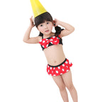Stylish Striped Girls' Bikini Swimsuit - Mickey Design