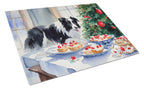 Border Collie Christmas Cookies Glass Cutting Board