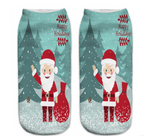 3D Printed Christmas Santa Short Socks for Men and Women
