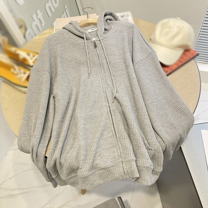 Women's Thermal Cardigan Zip Pullover Sweater Tops | Streetwear