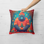 Gorilla Christmas Throw Pillow
