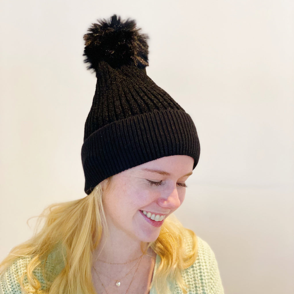 Chenille Pom Beanie | Embroidered Cap