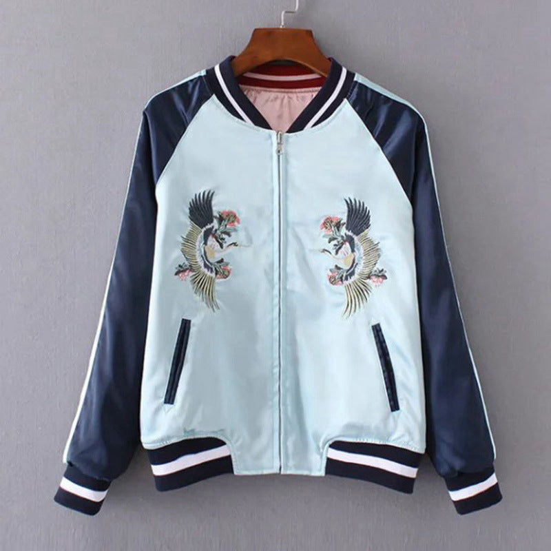 Reversible Tiger Mount Fuji Embroidered Jacket for Women
