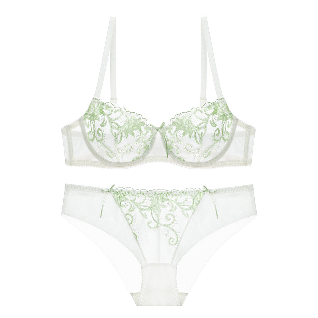 European Fashion Lingerie, Ultra-Thin Embroidered Bra Set