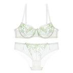 European Fashion Lingerie, Ultra-Thin Embroidered Bra Set