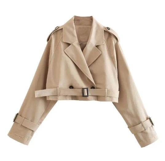 Long Sleeve Short Trench Coat