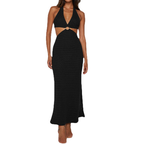 Beach Cover-Up for Bikini with V-Neck and Tie Back