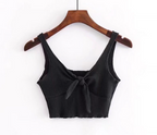 Sexy Knotted Knitted Camisole with Bow Design
