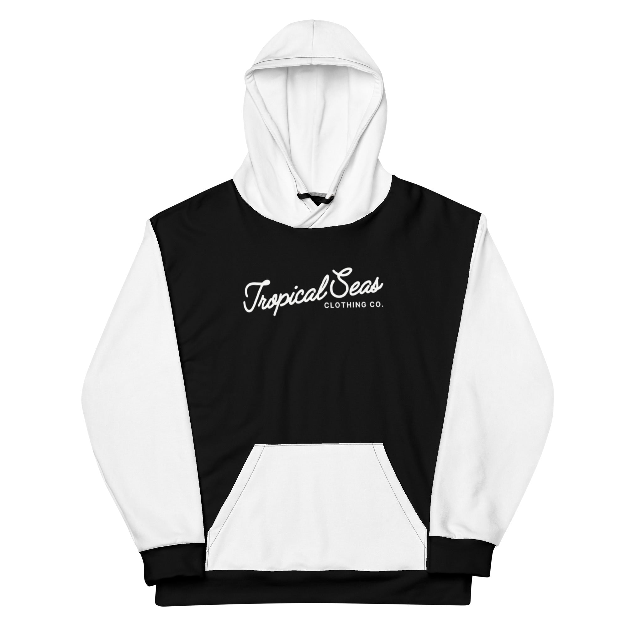 Black & White Two-Toned Tropical Seas Hoodie | Streetwear